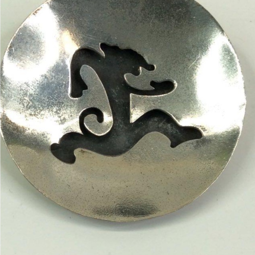 Vintage Mexican Sterling Silver Brooch or Pendant South Western Style/ Stamped